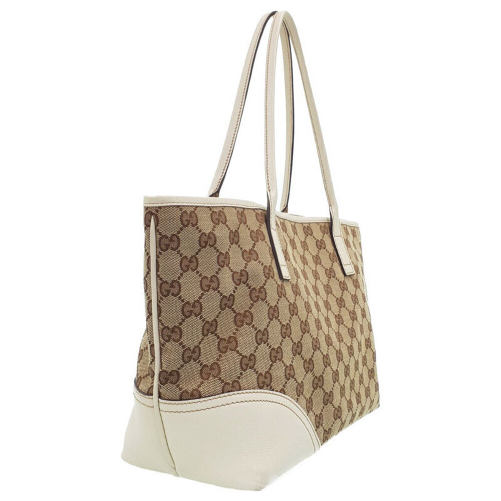 Gucci canvas brown monogram Bag Britt Tote Canvas GG leather mocha